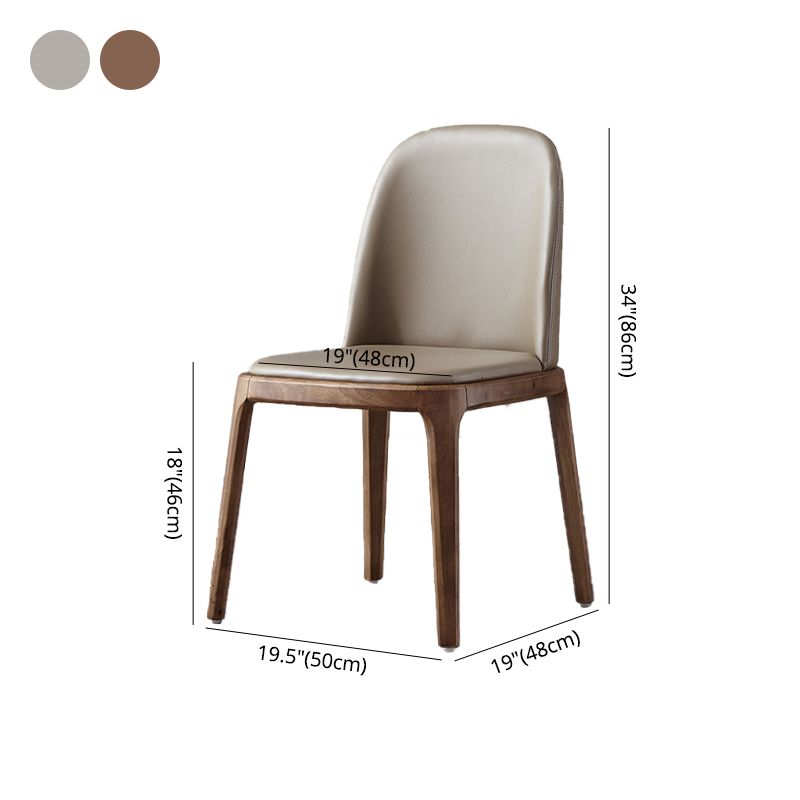 Sillas de comedor de madera de estilo moderno, silla sin brazos con respaldo sólido para cocina