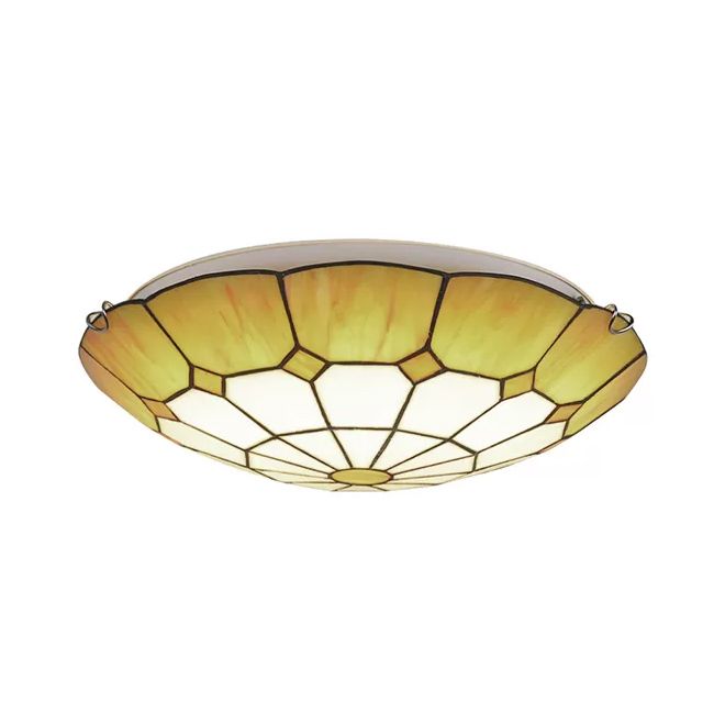 Plafonniers de chambre à coucher Tiffany, luminaire encastré floral à 2 lumières