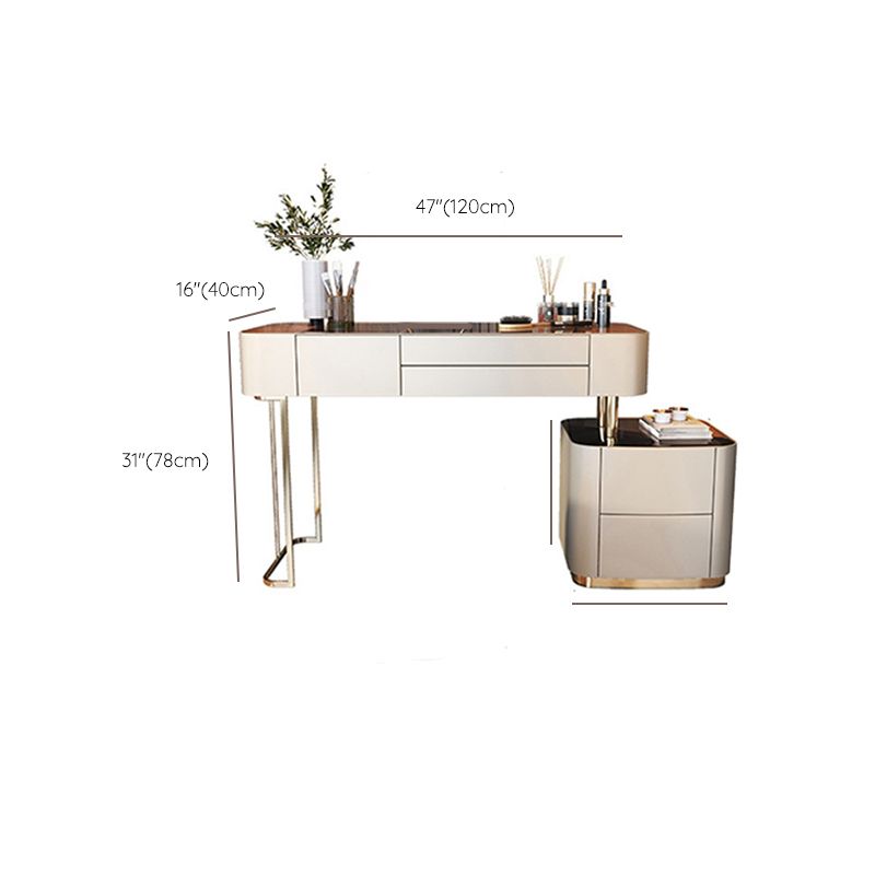 Glam Glass Vanity Desk Bedroom Vanity Dressing Table with Drawer