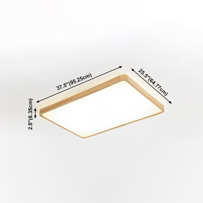 LED Flush Ceiling Light Fixtures with Acrylic Shade Wooden Flush Mount Ceiling Fixture