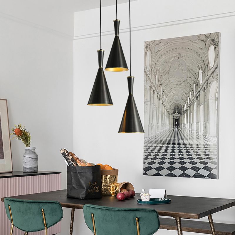 Horn Shaped Restaurant Hanging Light Metallic Postmodern Style Suspension Pendant Lamp