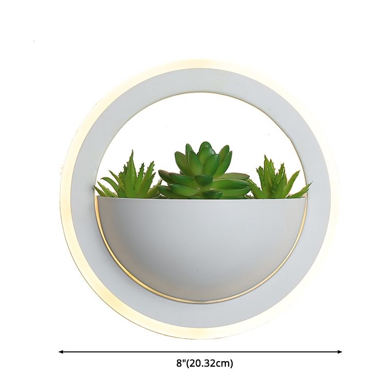 Nordic LED Wall Mounted Light Creative Green Plant Wall Lamp for Corridor