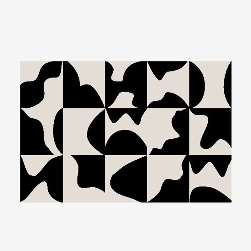 Tapis de tapis de couleur noire Polyester Tapis lavable pour tapis lavable pour décoration intérieure