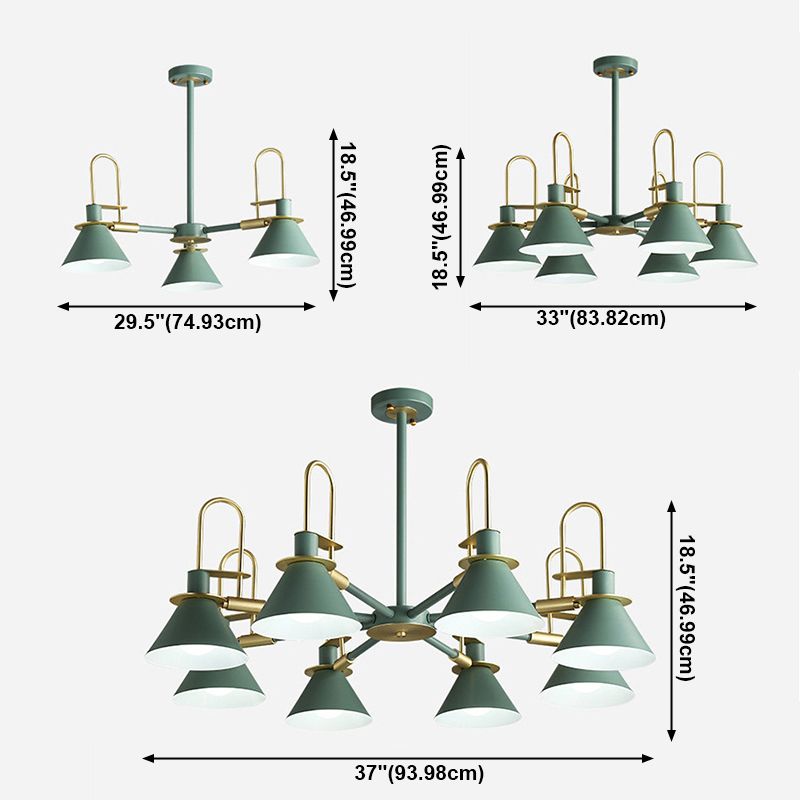 Multi Lights Minimalistisch macaron hangende plafondlicht metaalhangende kroonluchter voor zitkamer