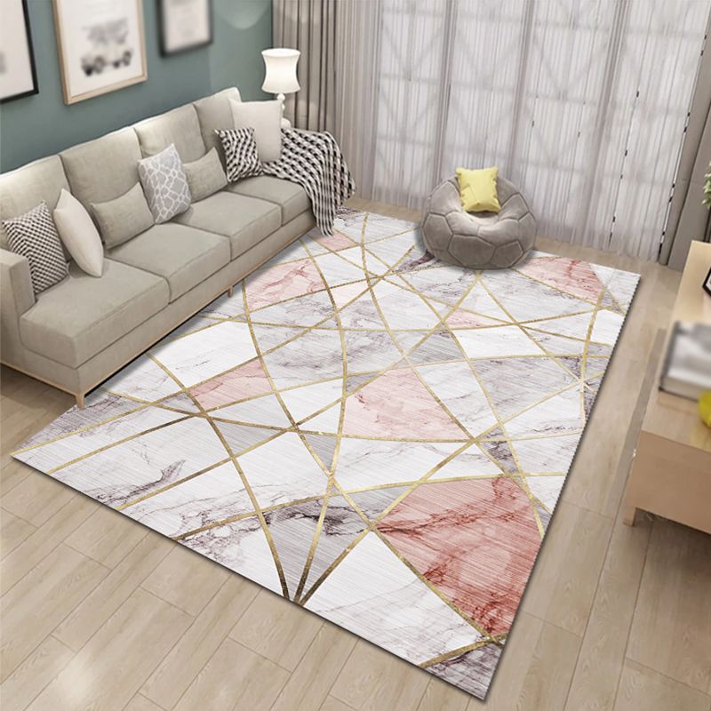 Contemporary Deer Pattern Carpet Polyester Indoor Rug Non-Slip Backing Area Rug for Living Room