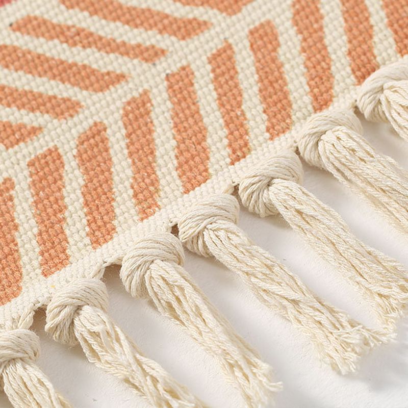 Tapis à imprimé géométrique éclectique Tapis d'intérieur en jute multicolo