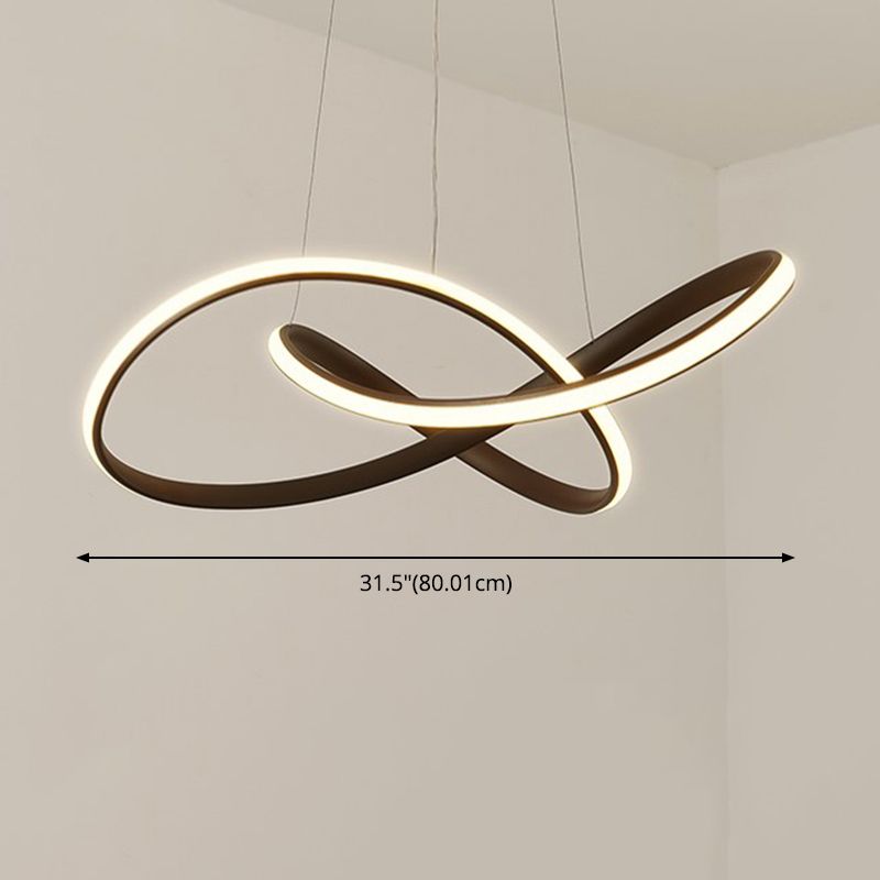 Modern Dining Room Lighting Twisting Suspended Lighting Fixture Acrylic