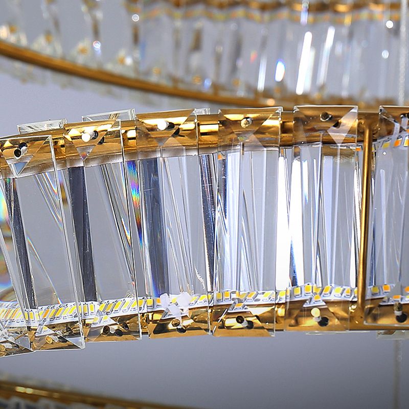 Klarer kristallrund Kronleuchterleuchte Moderne Stil Anhängerbeleuchtung