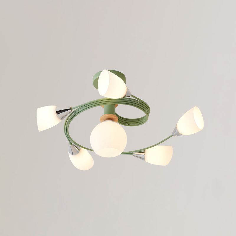 6-lichts kroonluchter licht Macron glazen hanglamp voor woonkamer