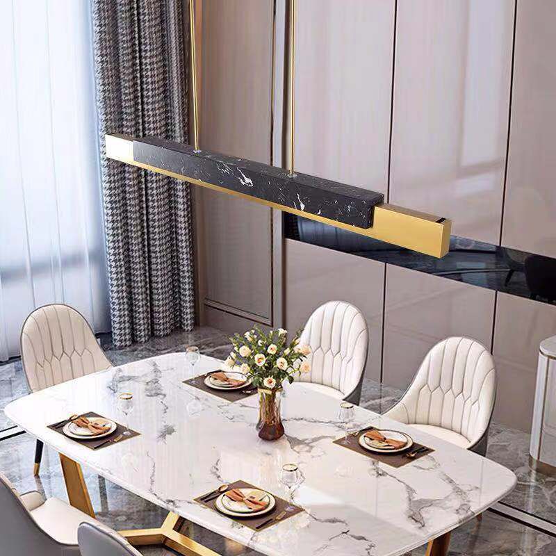 Estilo moderno lineal colgante colgante de mármol 1 lámpara de luz de luz