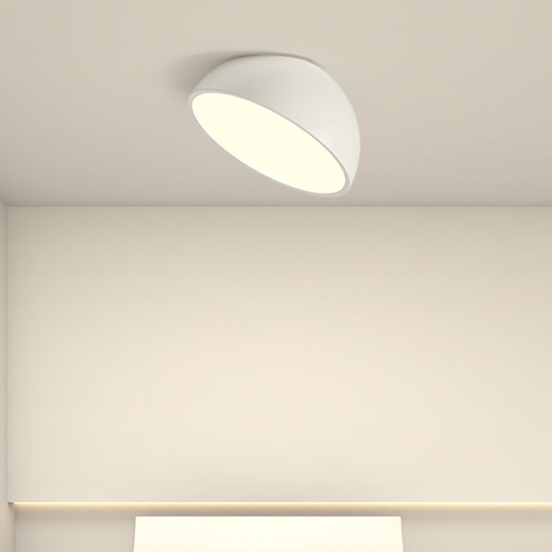 Modern Minimalist LED Flush Mount Iron Hemisphere Sconce Ceiling Light with Acrylic Shade
