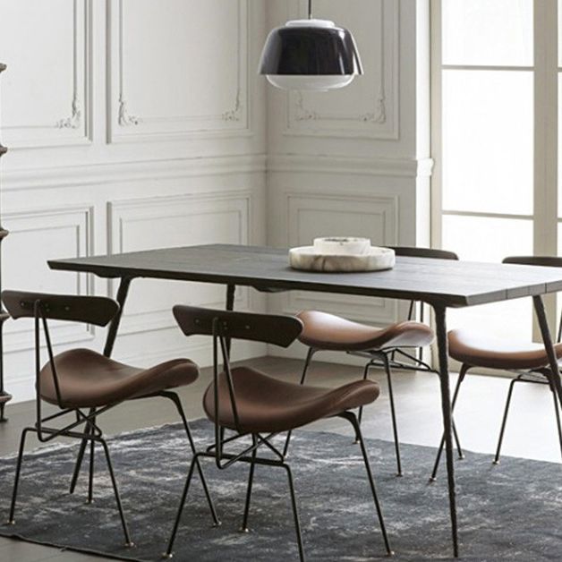 Industrial Black Opening Back Dining Side Chair Kitchen Metal Dining Side Chair