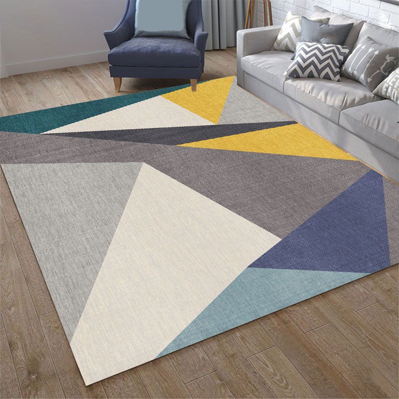 Simplicity Area Rug Graphic Pattern Carpet Polyester Non-Slip Backing Indoor Carpet for Living Room