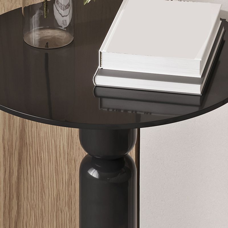 Round Pedestal End Table Modern Wood Side End Table for Living Room
