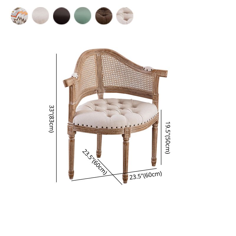 Sillas de madera de caucho estilo campestre, juego de sillones con respaldo abierto para comedor y cocina
