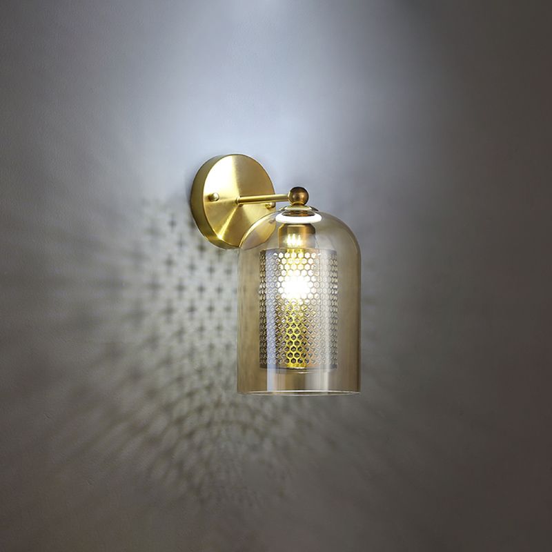 Glass Shaded Wall Light Sconce Nordic Style Wall Lighting Fixture for Living Room