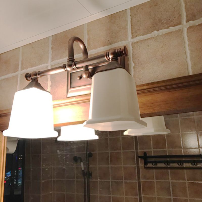 Glass Vanity Light Modern Style Mirror Front Light with Glass Shade for Bathroom