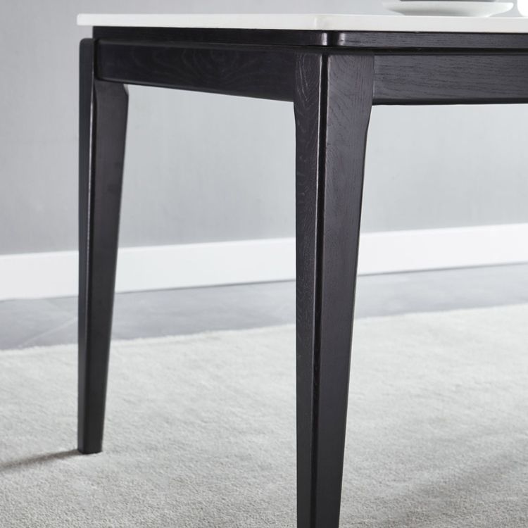 Moderne stijl thuis gesinterde stenen eettafel rechthoekige vormtafel met 4 potenbasis