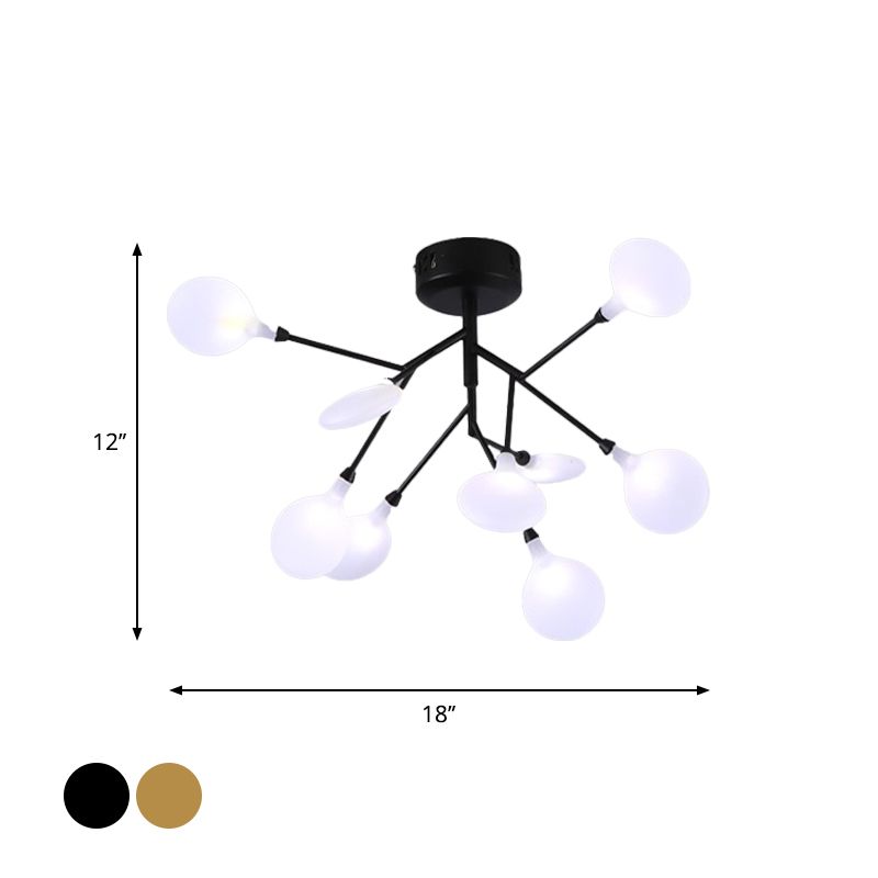 Branching Flushmount Light Modernst LED Metallico Stretto a Soffitto Lampada per Bedroom