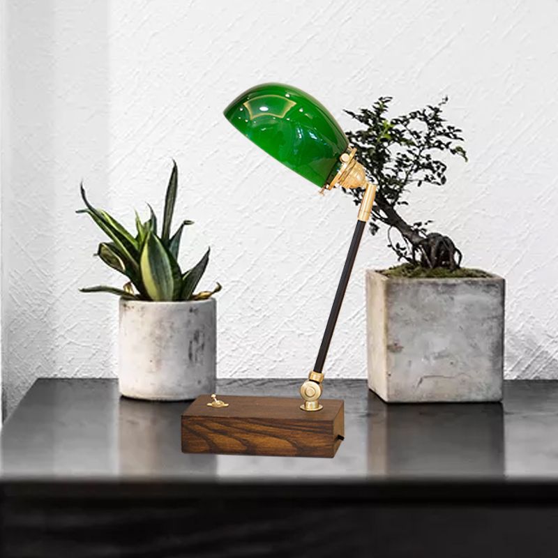 Éclairage de lecture verte semi-sphère Éclairage de salle d'étude rétro lampe de nuit en noir