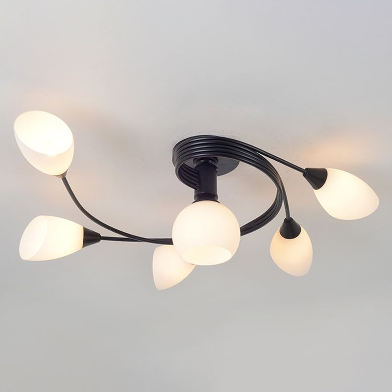 Glass Geometric Flush Mount Lights Contemporary Style Multi Lights Flush Ceiling Light