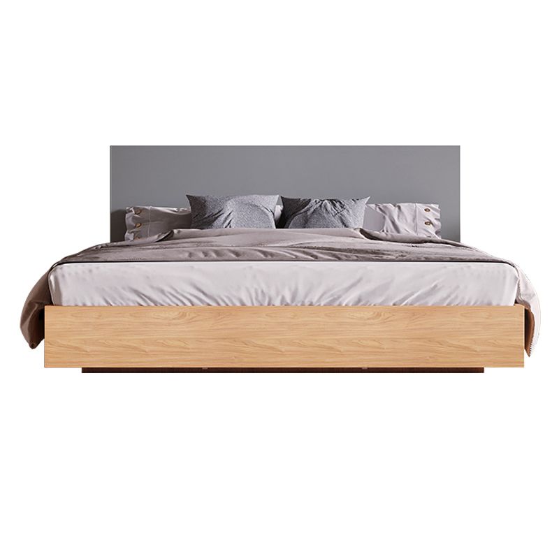 Lift Up Storage Panel Bed Rectangular Panel Platform Bed Natural