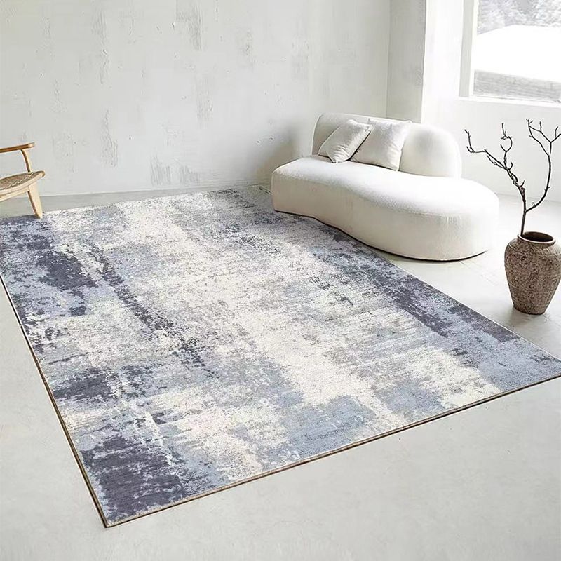 Antique Rectangle Abstract Printed Polyster Non-Slip Backing Indoor Rug