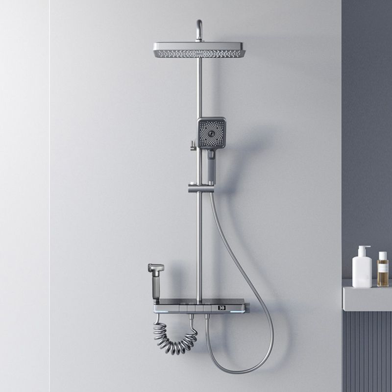 Modern Shower System Brass Slide Bar Included Wall Mounted Shower Set
