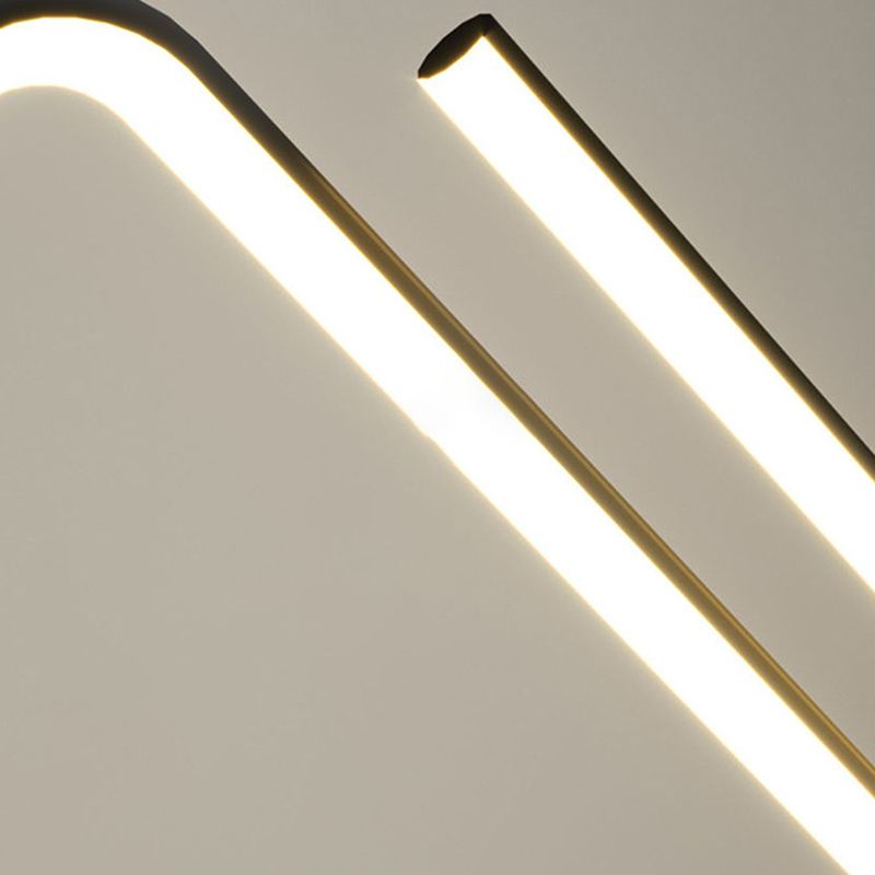 Modern 2-Light Black/Golden Ceiling Light Metal Kitchen Island Lighting for Dining Room