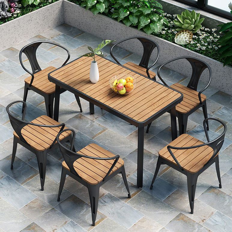 Industrial Dining Table Reclaimed Wood 4 Legs Dining Table without Chair