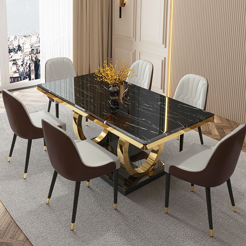 Rechthoekige schrompeuken Luxuretafel vaste tafel met marmeren bovenkant