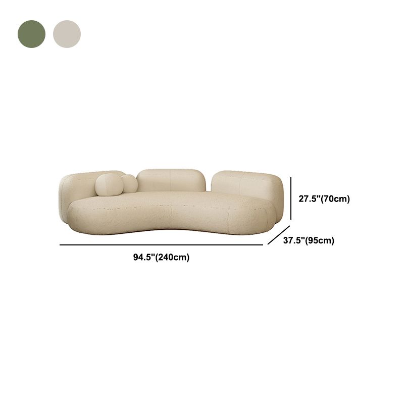 Contemporary Wool Curved Sofa Armless Sofa for Living Room, Apartment