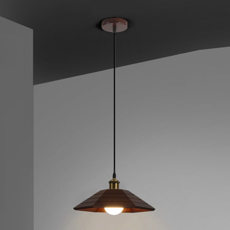 Forme de couverture de pot de bois Lumières suspendues modernes 1-Light Hanging Mount Fixture