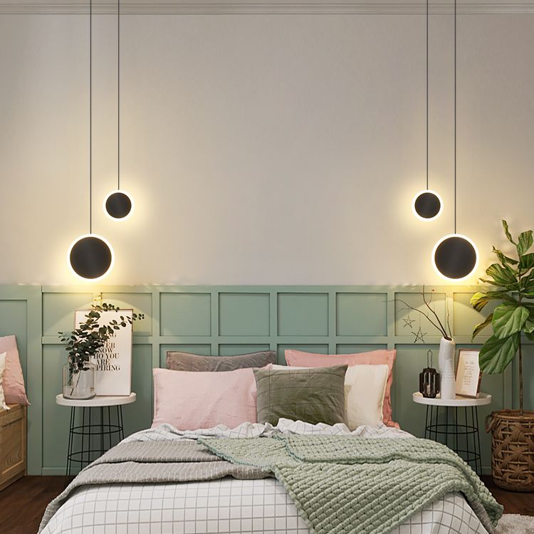 Aluminium 2-Light Circle Pendant Light Modern Modern Down Lighting pour la chambre