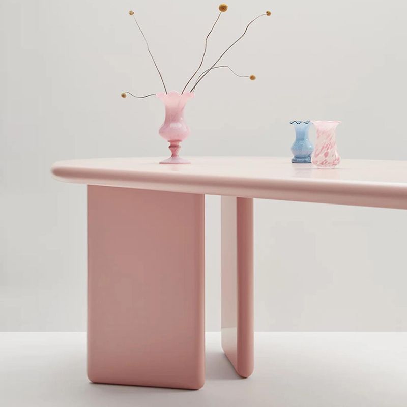 Contemporary Artificial Wood Top Oval Dinette Table Simple Dining Table for Living Room