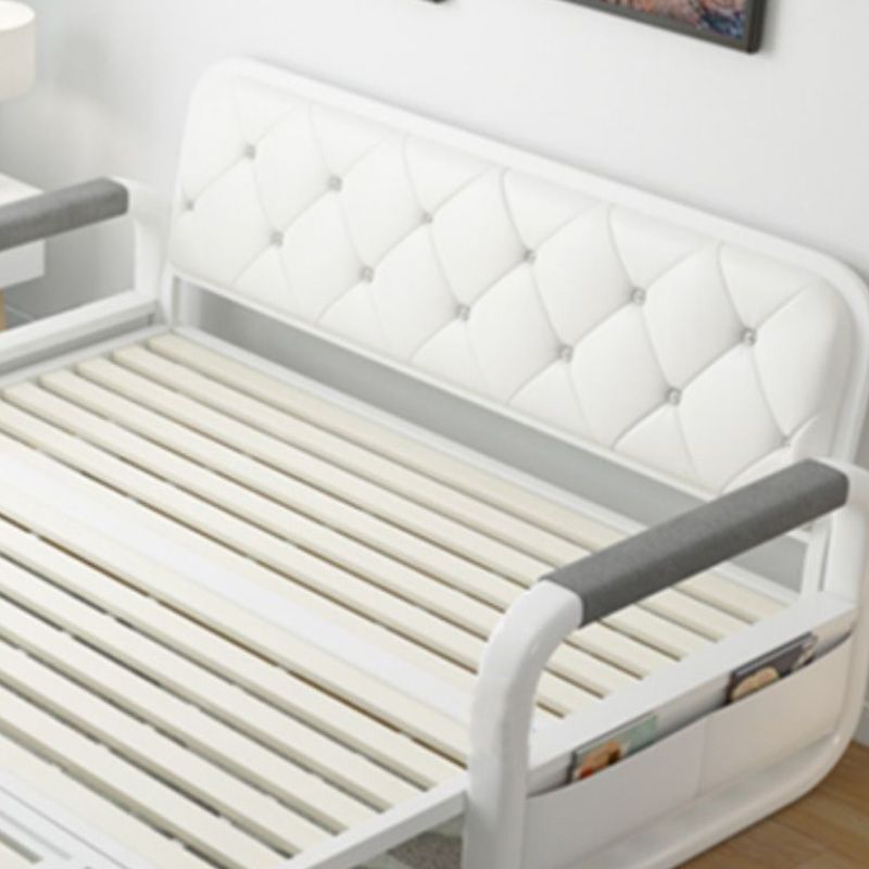 Cotton Blend Contemporary Sofa with Bed in Grey with Storage