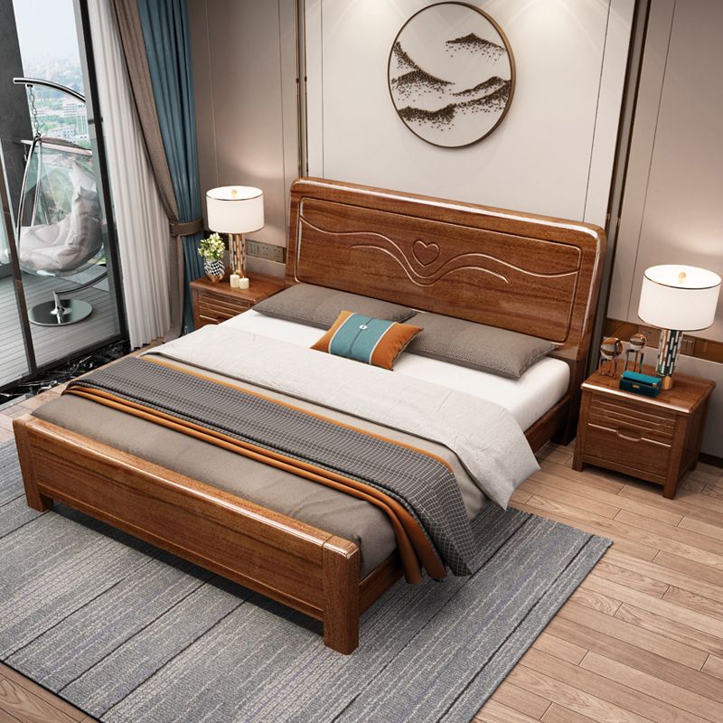 Brone Bed Panel Rectangular with Headboard Walnut Standard Bed