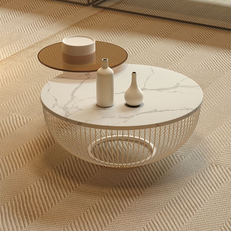 Simplicity Coffee Table White Coffee Cocktail Table with Storage