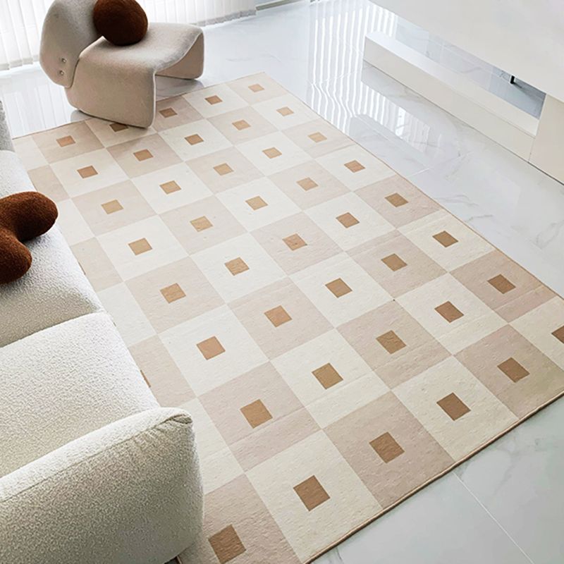 Dark Gray Modern Rug Polyester Pattern Area Rug Stain Resistant Rug for Living Room