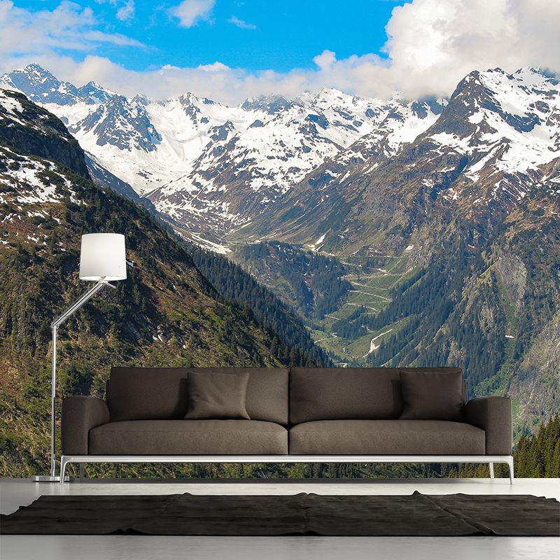 Mountain Landscape Mural Decal Waterproofing, Wall Covering for Living Room