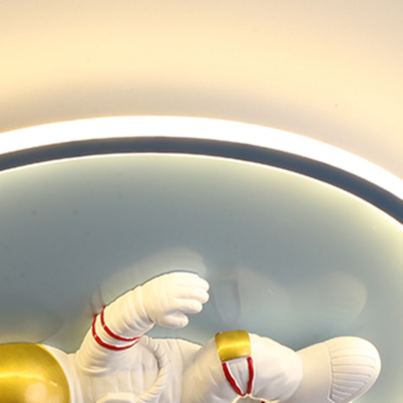 Luz de techo empotrada de 1 luz de metal con montaje empotrado LED de dibujos animados circulares para habitación infantil