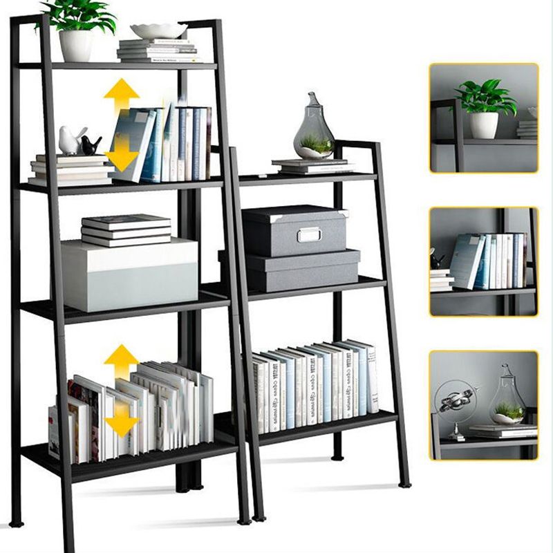 Contemporary Open Bookcase Metal Ladder Bookshelf for Kitchen
