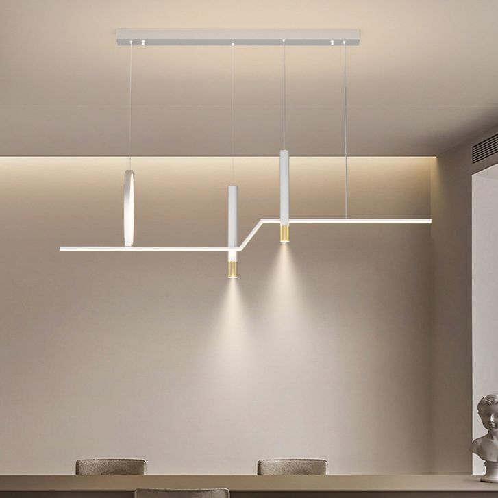 Nordic Metal Island Light Geométrico 39.5 "de ancho Multi Light Island Colgante para comedor