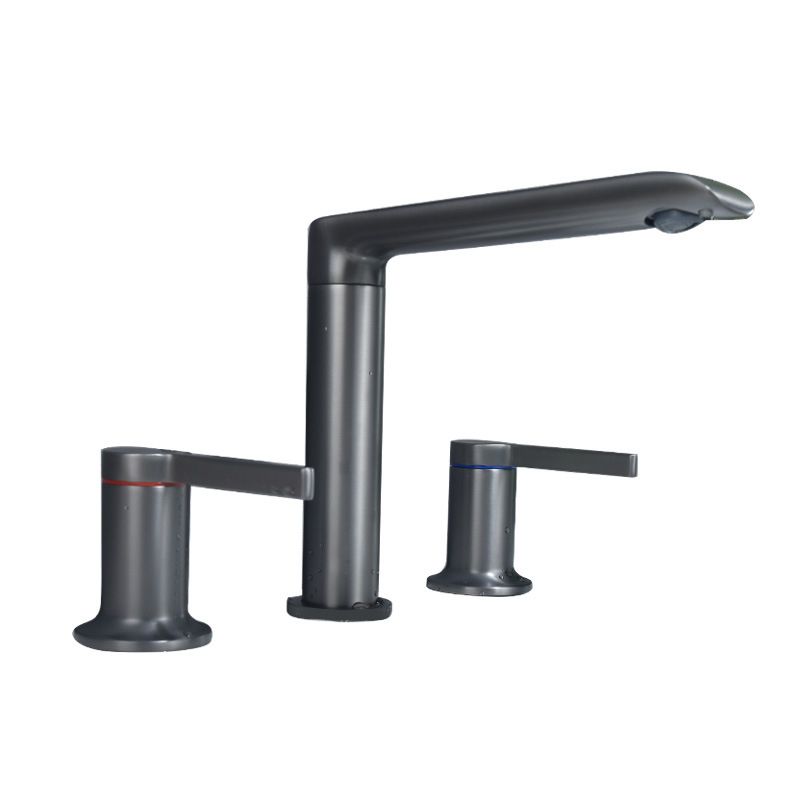 7.28" H Luxury Vanity Sink Faucet 3-hole Circular Bathroom Faucet