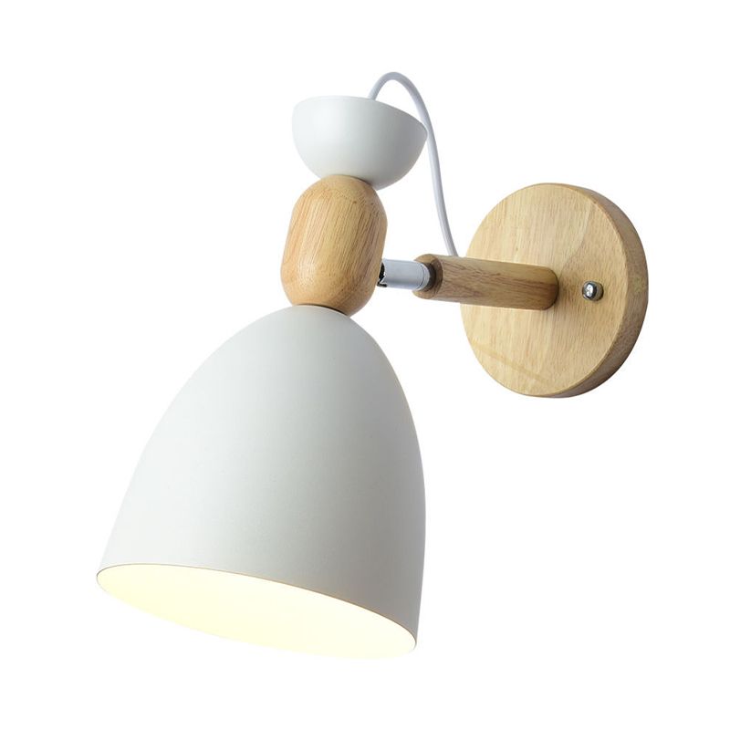 Macaron Cone Shape Wall Sconce Metal 1 Light Sconces for Bedroom