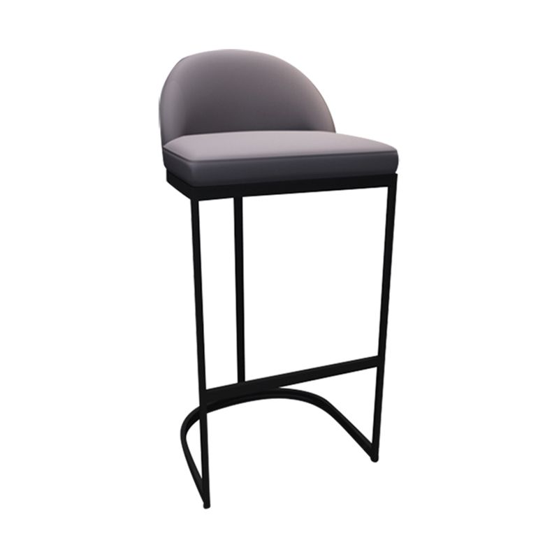 Low Back Bar Stools Glam Metal Dining Stools with Metal Base