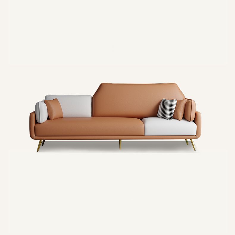 Square Arm Sofa 31.49" D x 32.67" H Faux Leather Sofa for Living Room