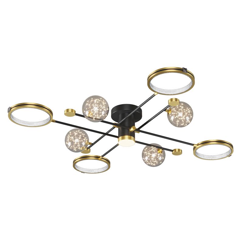 Lampe de plafond moderne de globe de lumière affleurante de LED en métal pour la chambre à coucher