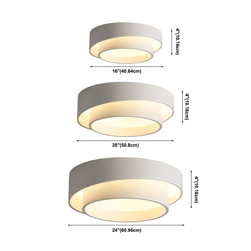 Moderne Stijl Ronde Flush Mount Licht Metaal 1 Licht Plafond Licht voor Slaapkamer