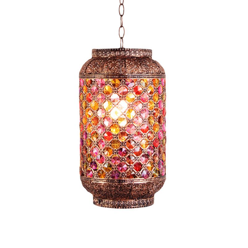 Single scavato ellisse a sospensione boemia rame lampada a sospensione a 1 luci per soggiorno